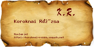 Koroknai Rózsa névjegykártya