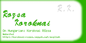 rozsa koroknai business card