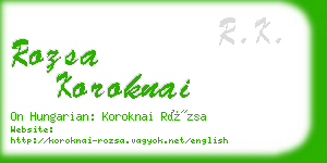 rozsa koroknai business card